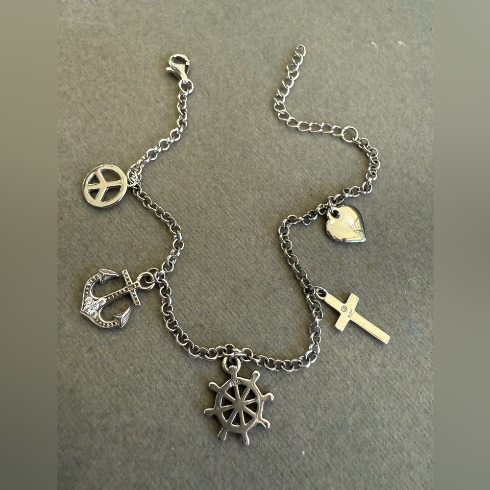 STERLING SILVER CHARM BRACELET